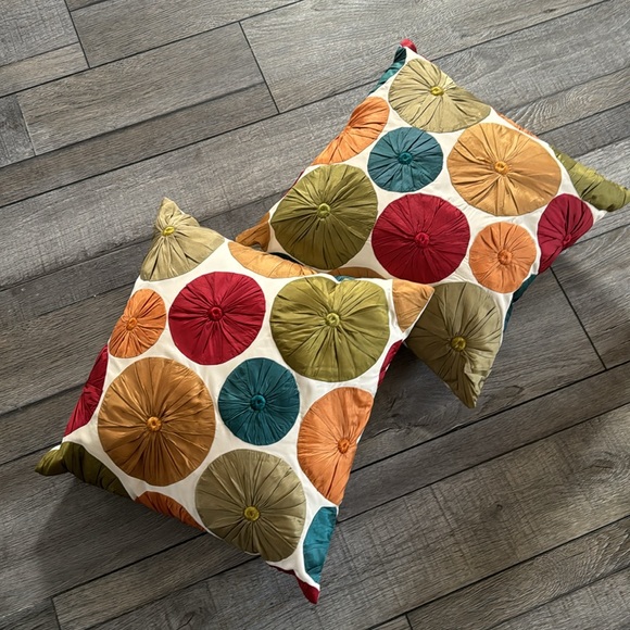 Pier 1 Accents Set Of Pier Throw Pillows Faux Silk Boho Multicolor